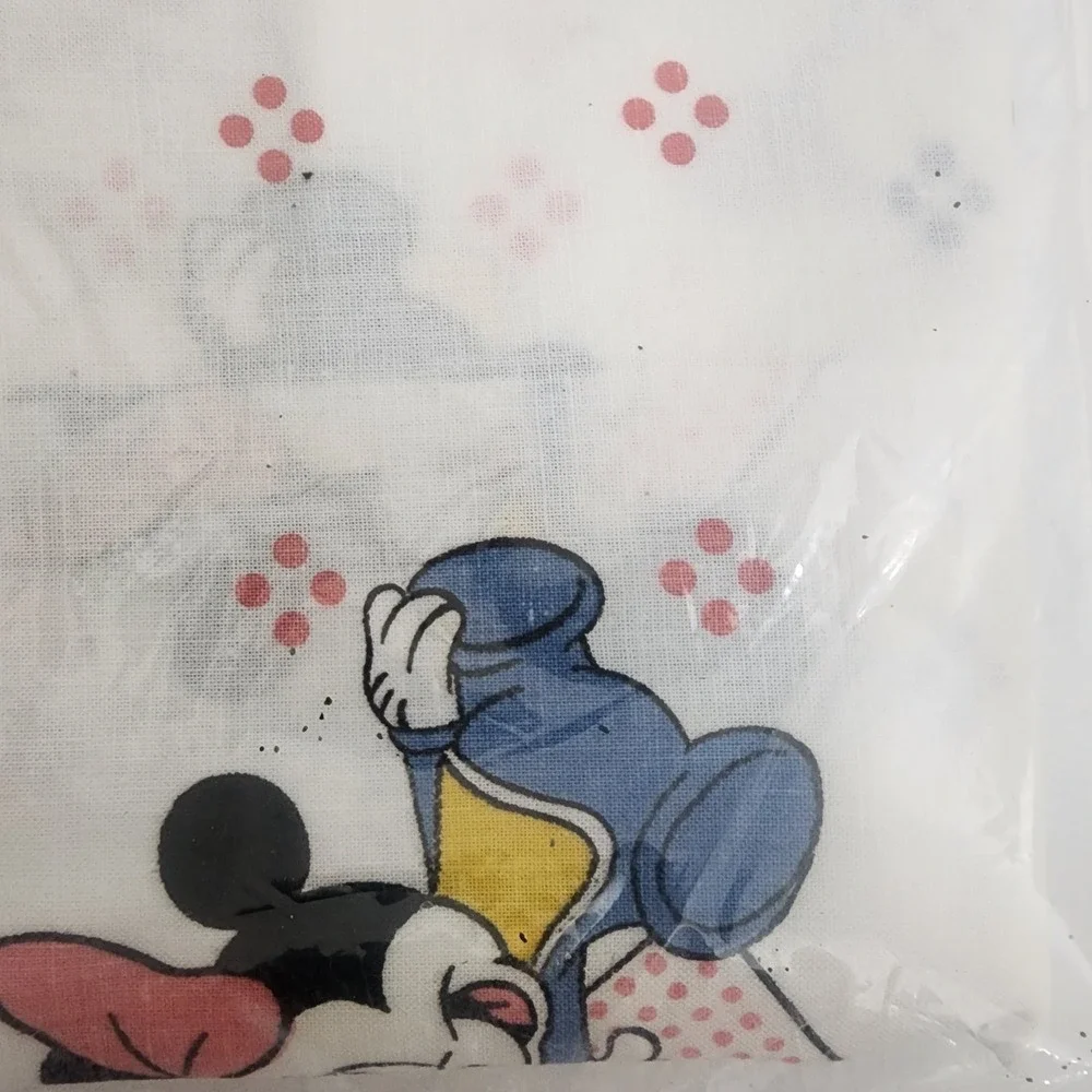 Vintage Dundee Disney Babies 1984 Crib Sheet Alphabet Pink Blue Mickey NIP NOS